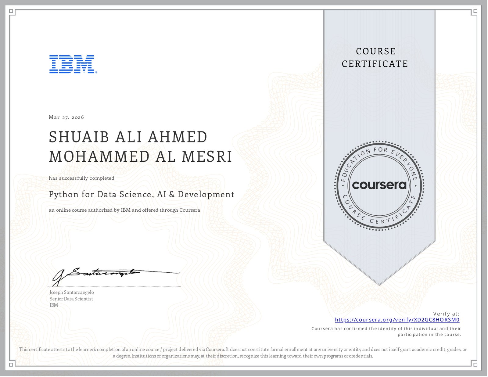 Python for Data Science, AI & Development