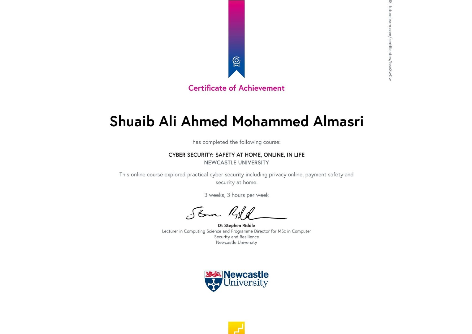 Cyber Security Certificate